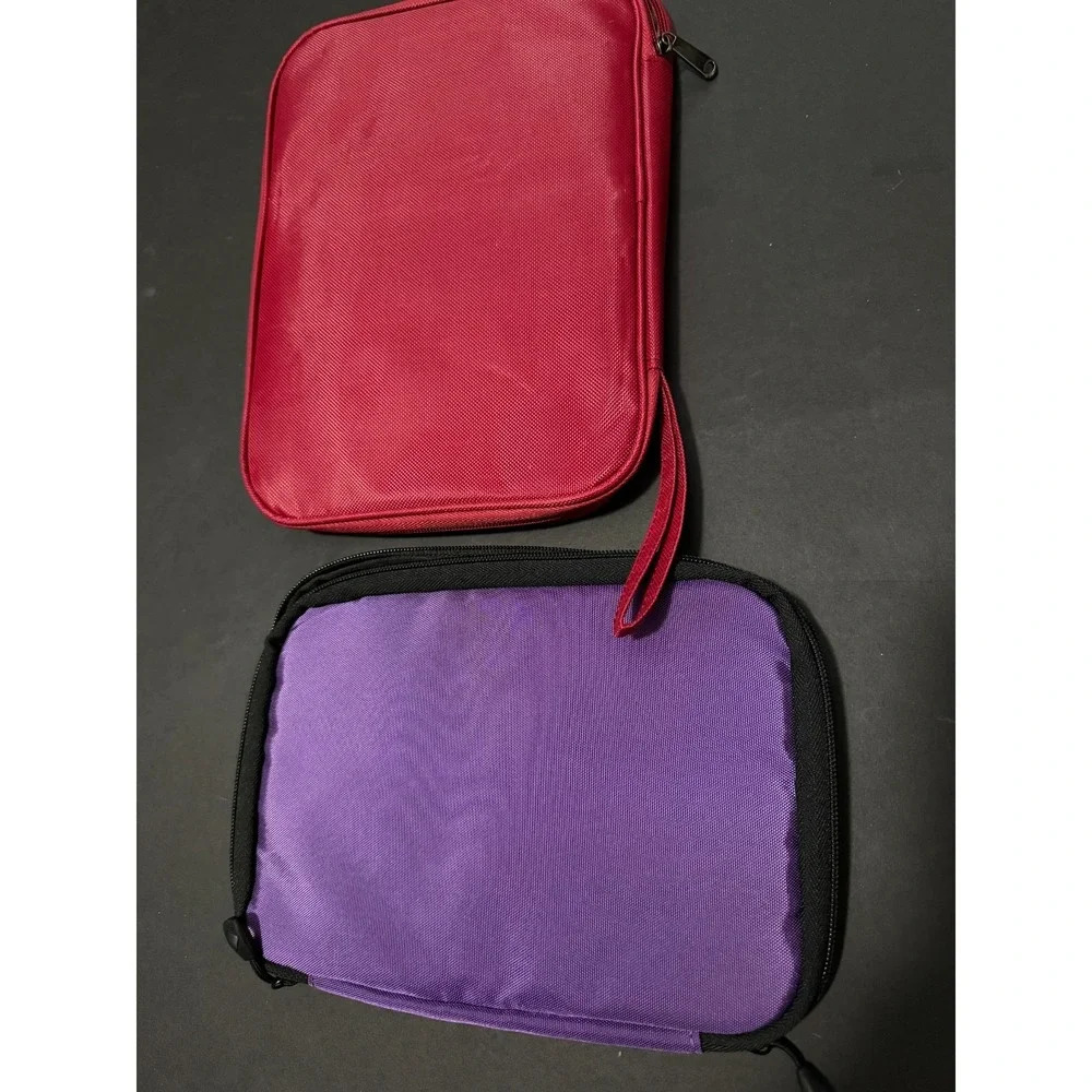 Lot of 2 Tech Pouch Electronics Ipad zipper Travel holder Bag Accessories